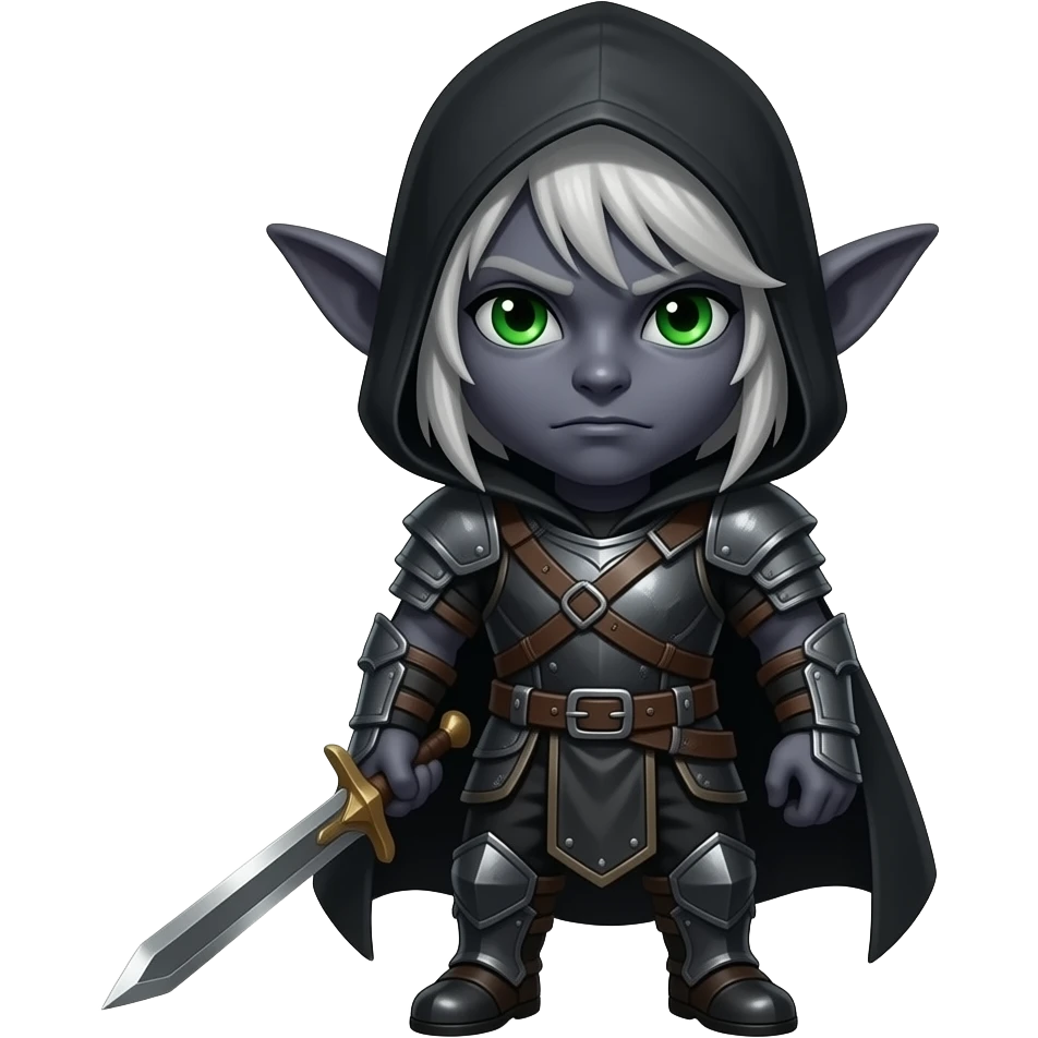 Drow halfling dnd look Portrait emoji