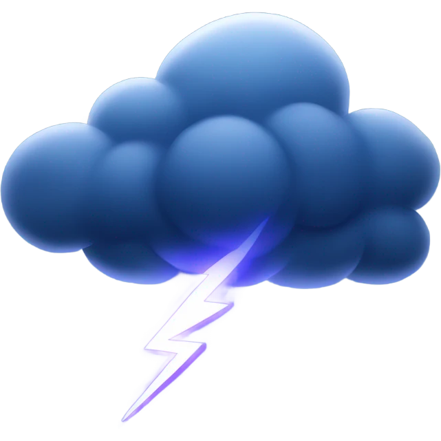 lightning from a dark blue cloud emoji