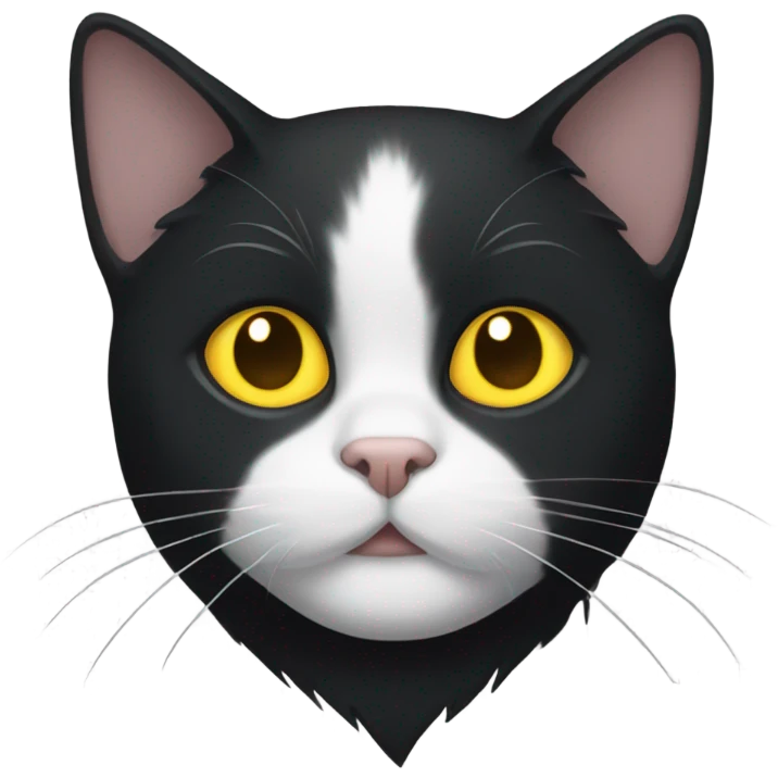 Black fold cat with yellow eyes emoji