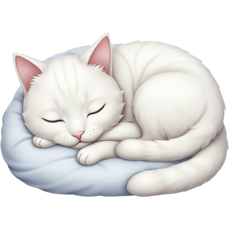 chat blanc qui dort  emoji