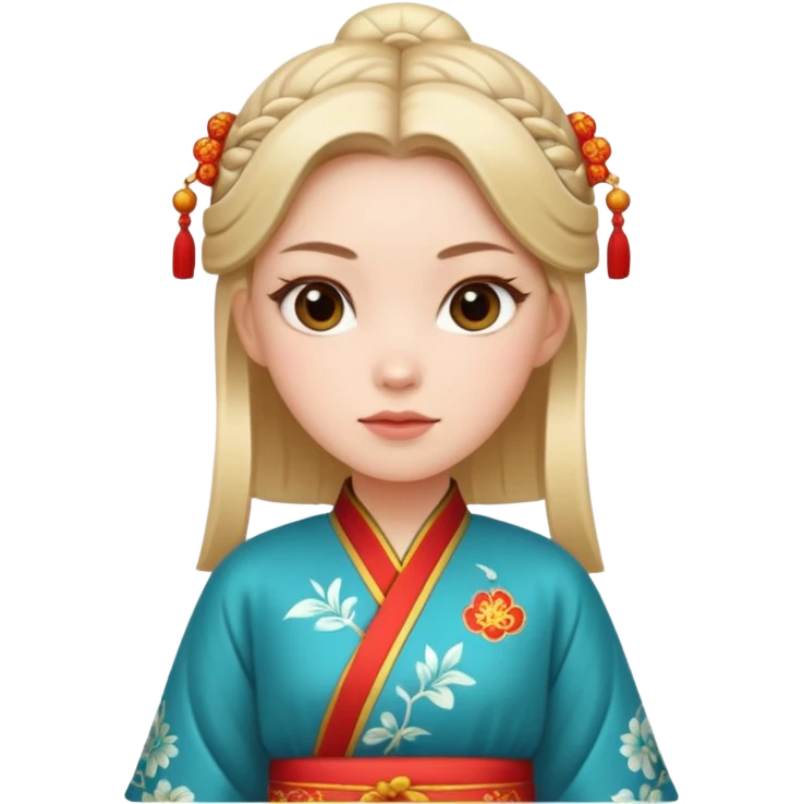 White girl looking Chinese  emoji