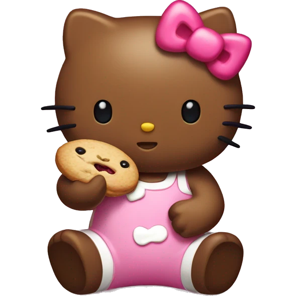 Hello kitty eating a cookie emoji