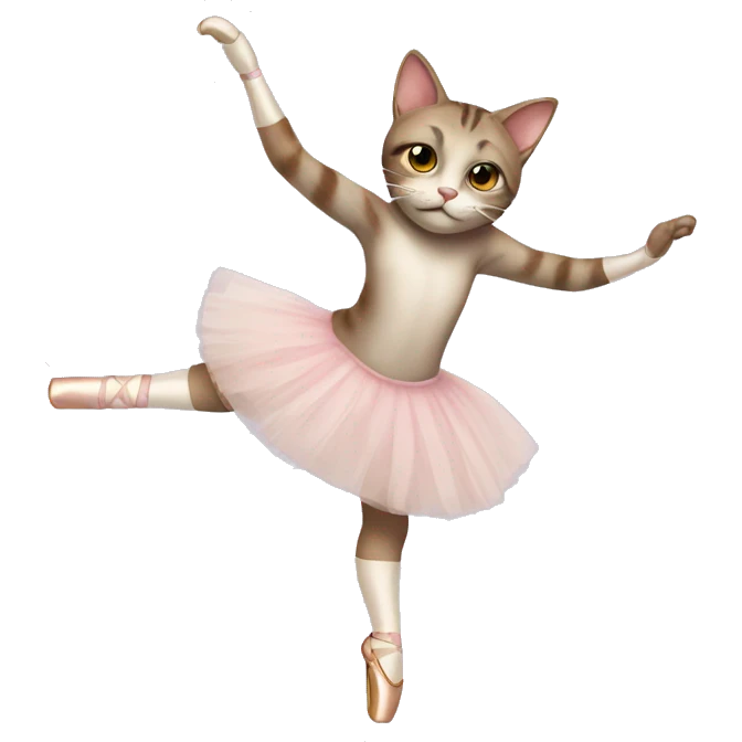 Cat in pointe shoes emoji