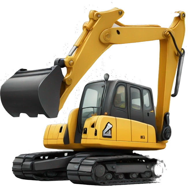 Excavator with smile emoji