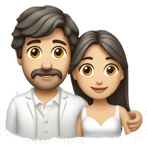 pareja española blanca recien casada emoji