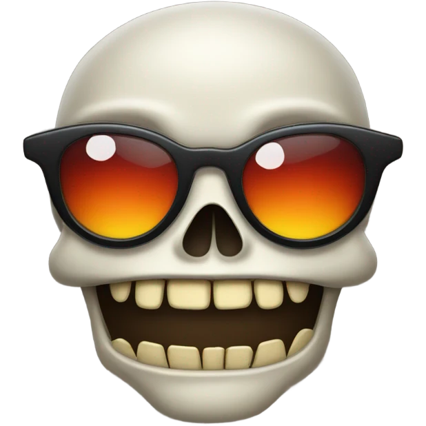 Evil scull with vampire teeth and thin sunglasses on  emoji