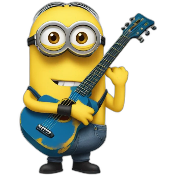 Minions avec une guitare emoji