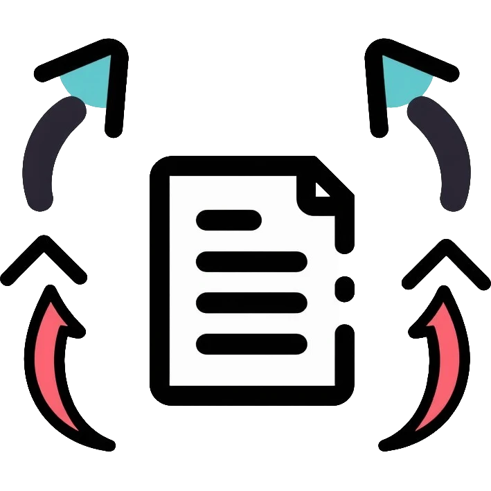 File monitoring icon with arrows showing sending and receiving of files, document with bidirectional arrows emoji