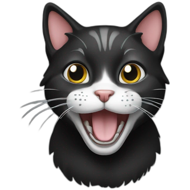 cat black happy emoji