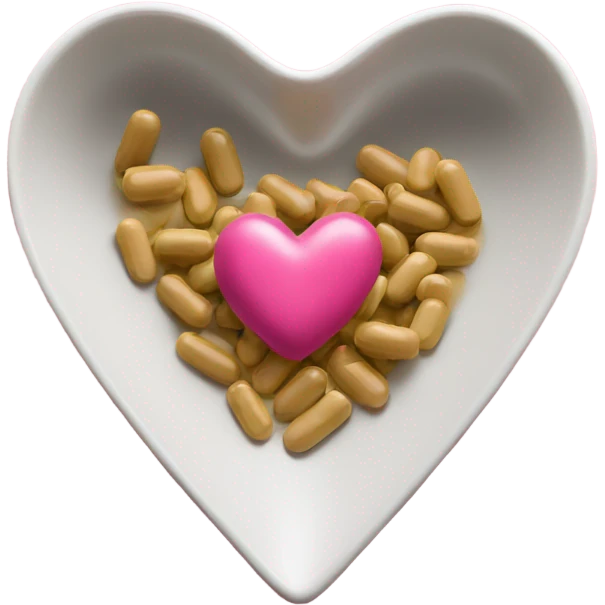 Supplement in a little heart shaped dish  emoji