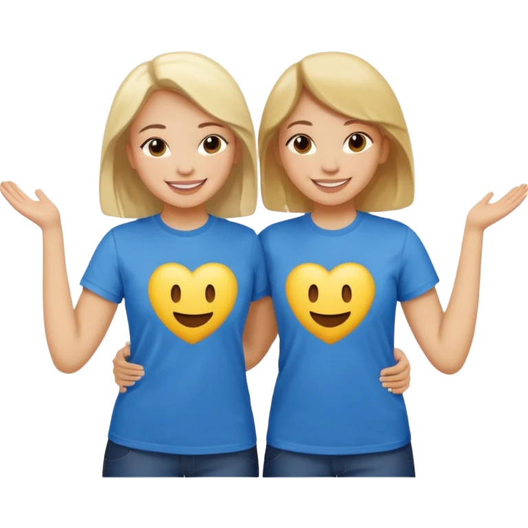 Two Girls with their arms around each other at summer camp emoji