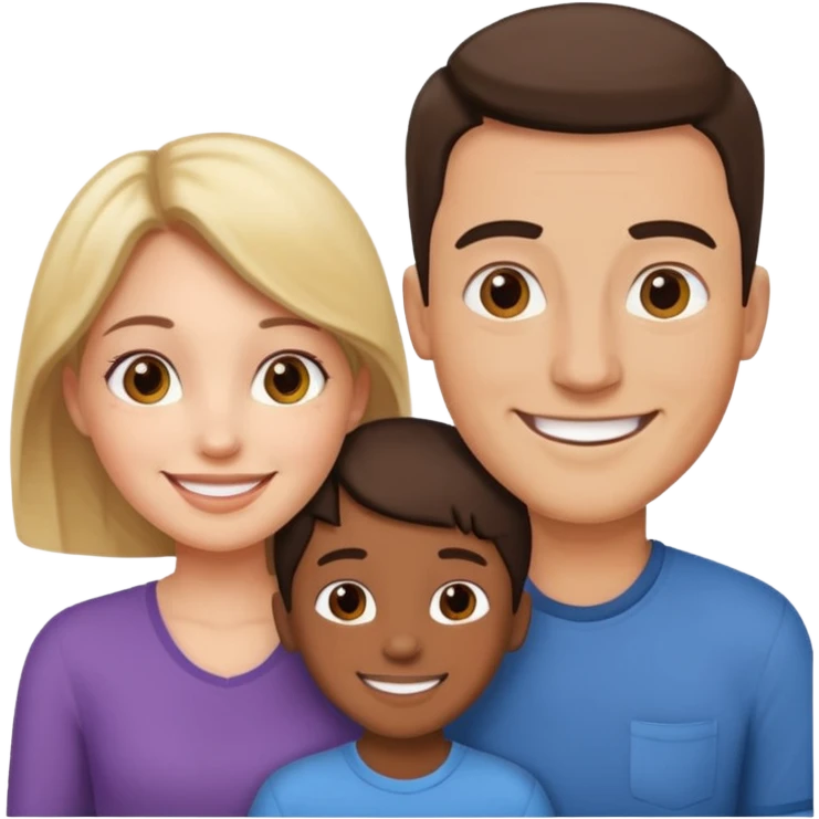 man and woman couple with 2 kids emoji