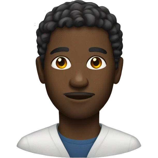 a black man making a portrait emoji