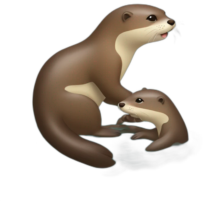 Loutre qui fait un câlin à une loutre emoji
