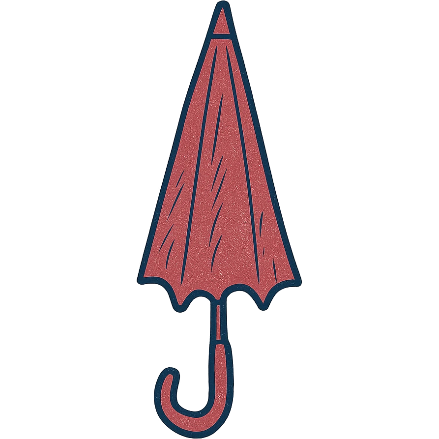 a closed umbrella in burgundy color emoji