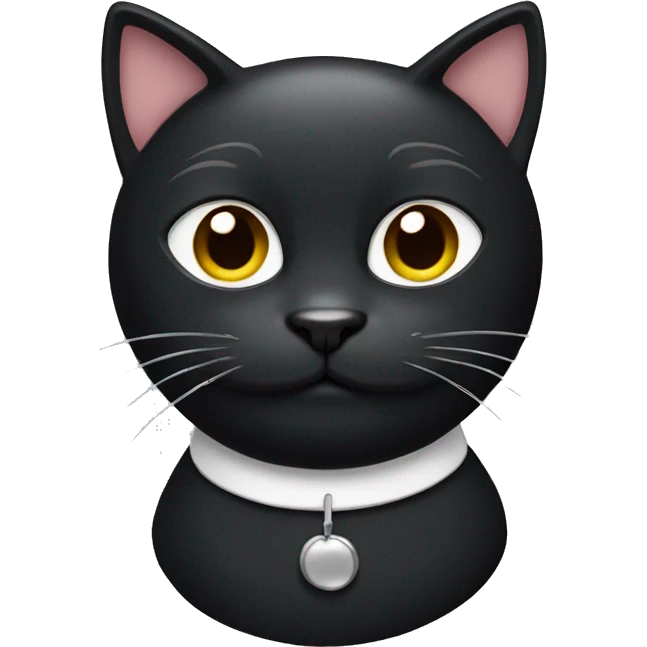 Black cat with white mustache emoji