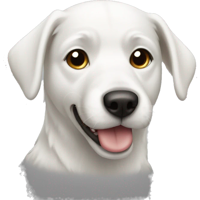 Cut white dog emoji
