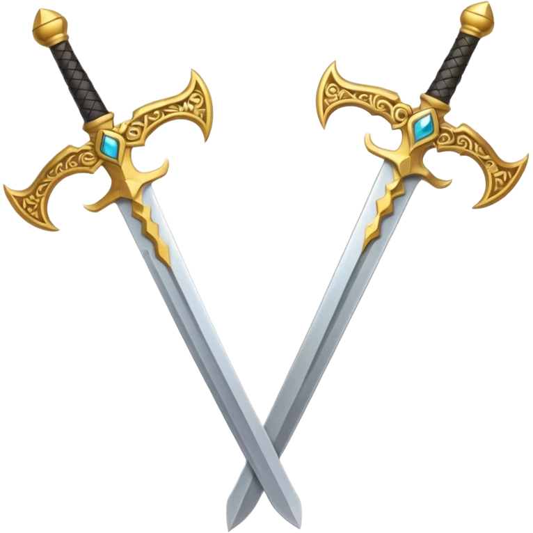 Two Golden royal swords with gold blades emoji