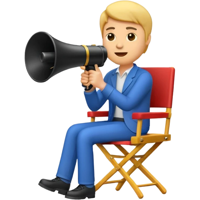 film director emoji with a megaphone and director's chair emoji