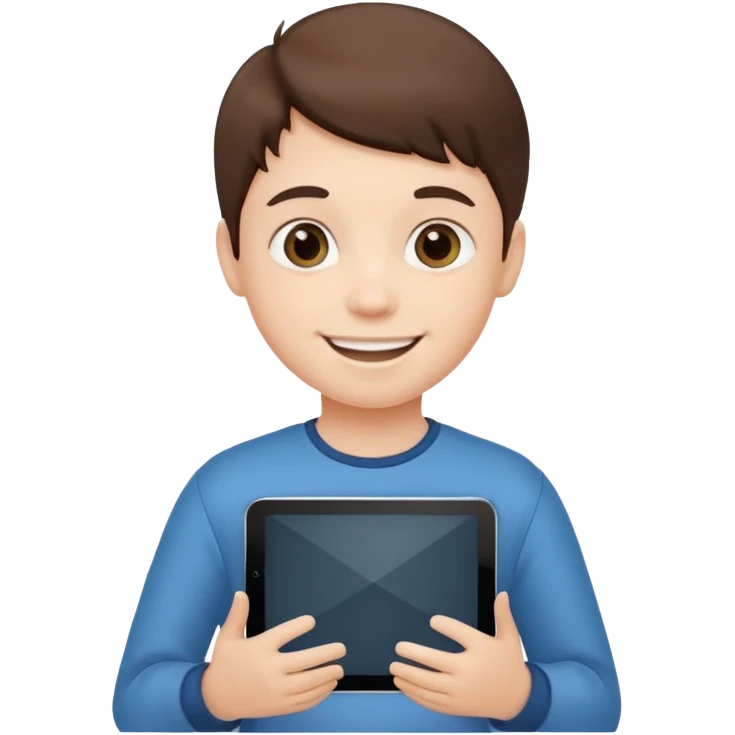 kid hold a tablet emoji