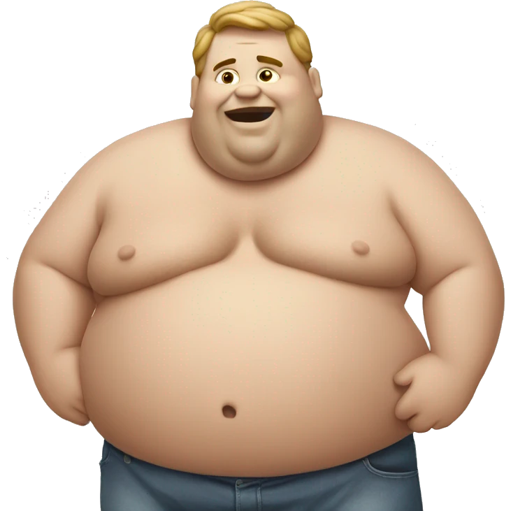A fat guy eating  emoji