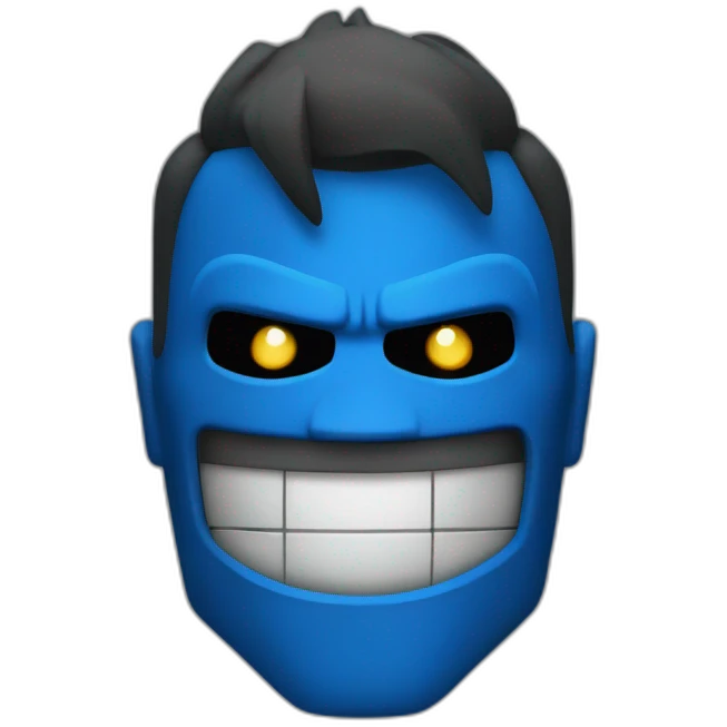 blue blocks bad vilain emoji
