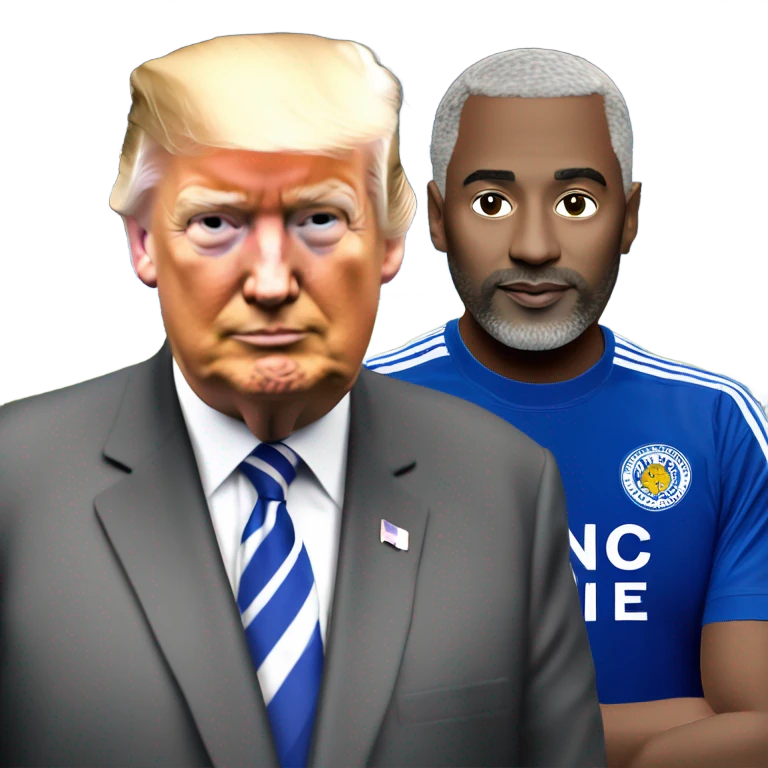 Leicester city football supporter with Donald trump  emoji
