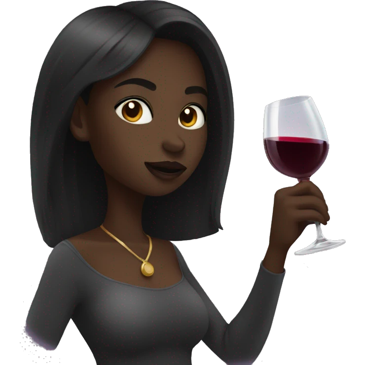 darkskin girl drinking wine  emoji