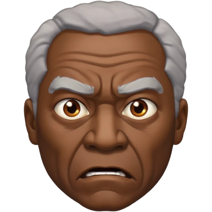 Older black angry  vulture looking to front emoji