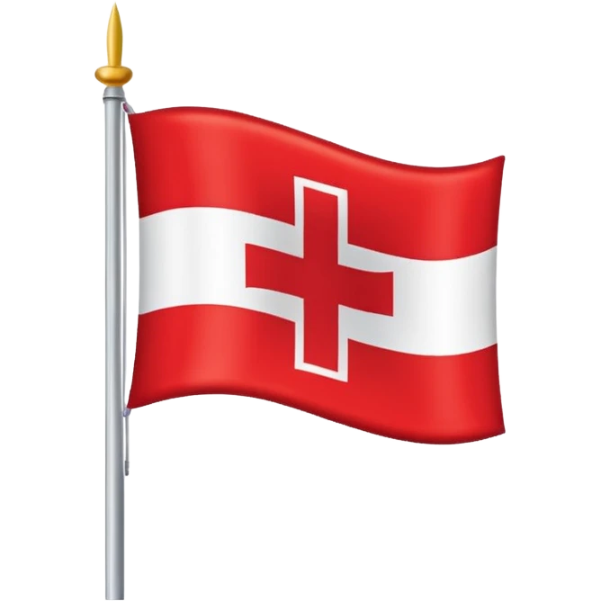 una bandera de fondo blanco, con una cruz que toca las 4 esquinas de la bandera emoji