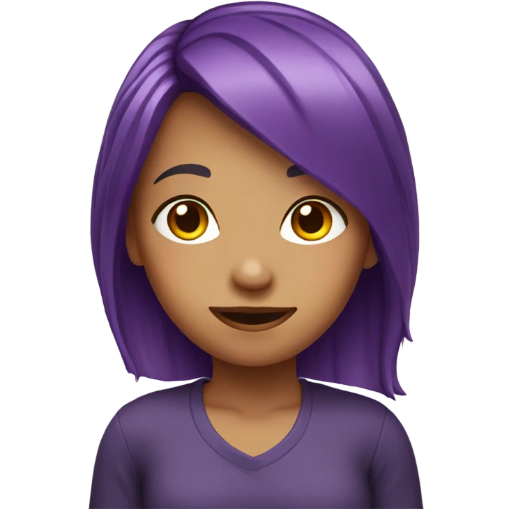 Purple hair girl pointing emoji