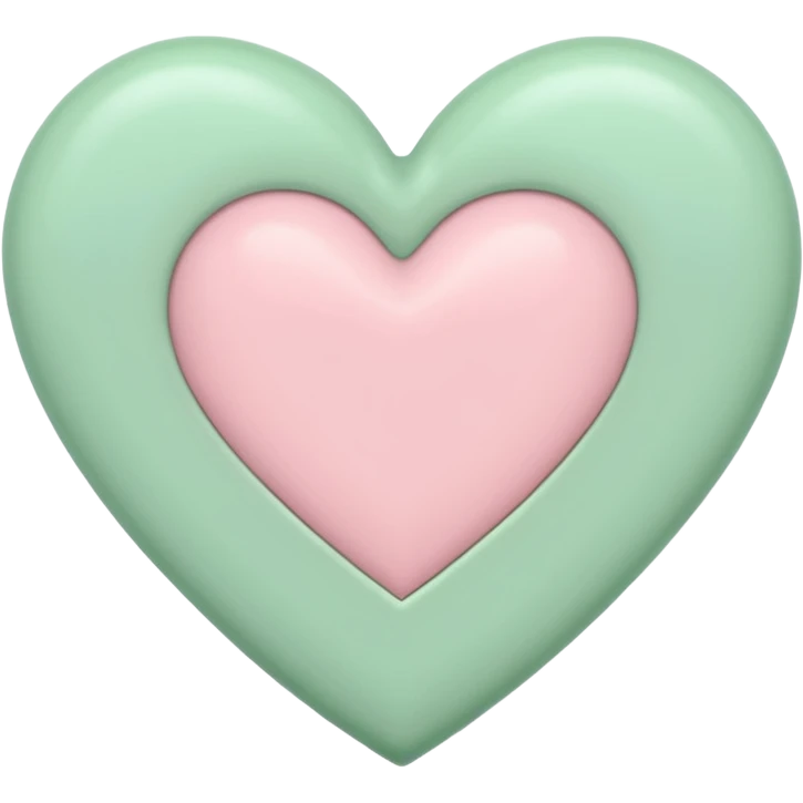 A half pastel green half pastel pink heart emoji