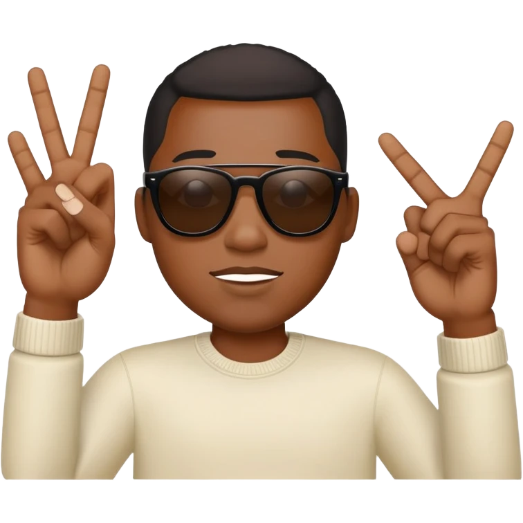 Black person with sunglasses sticking up the middle finger  emoji
