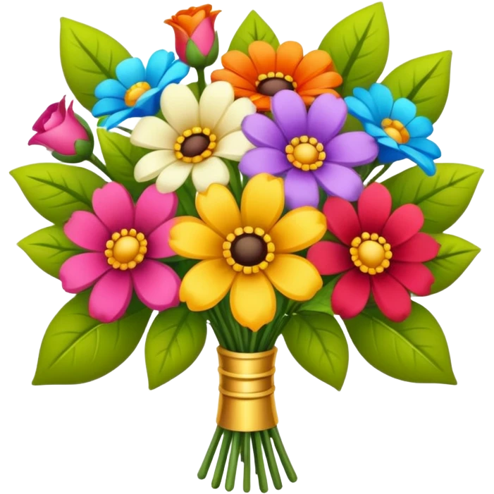Beautiful bouquet of flowers with gold  emoji