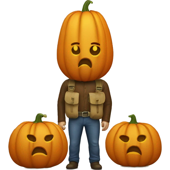 pumpkin and haysack emoji