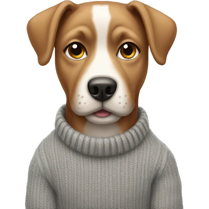 Dog wearing grey sweater  emoji