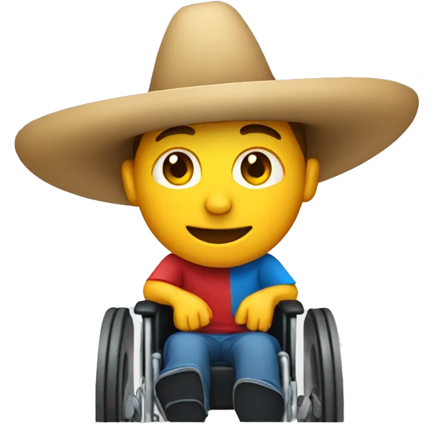 Guy in wheelchair wearing a sombrero  emoji
