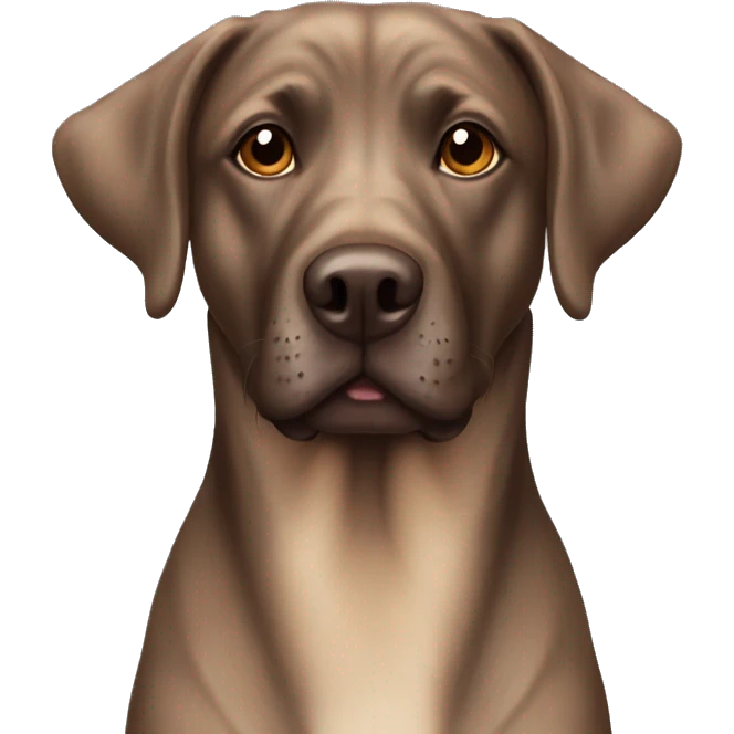 brindle lab dog with brown eyes emoji