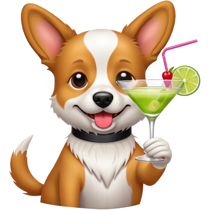 Dog Drinking Cocktail   emoji