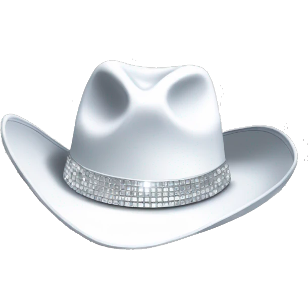 White Disco ball cowboy hat emoji