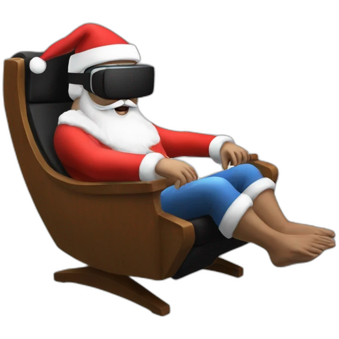 Santa in vr headset in chair emoji