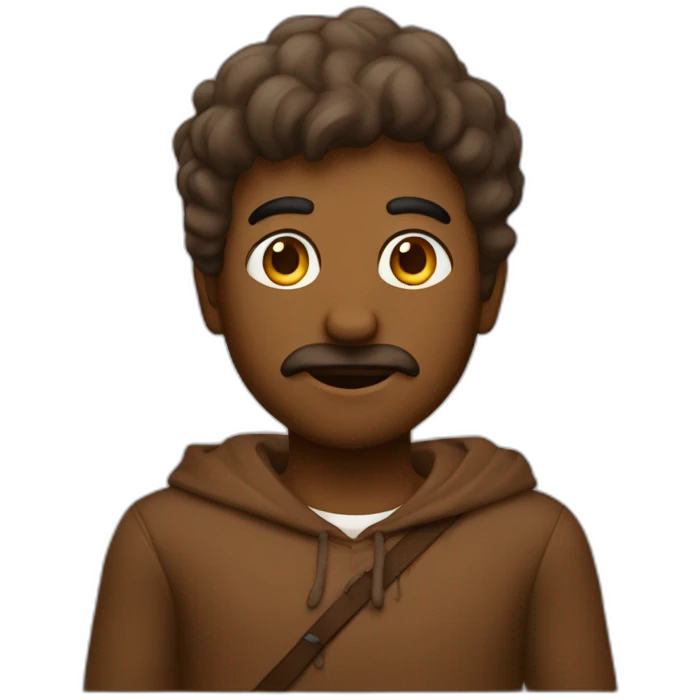 schtizo marrom deitado emoji