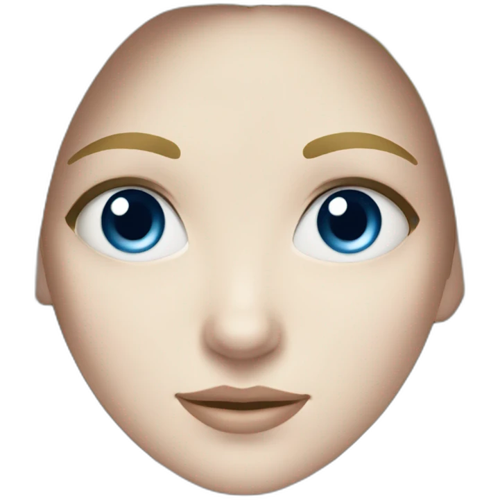 A girl with Pale skin, dark hair, high forehead, blue eyes emoji