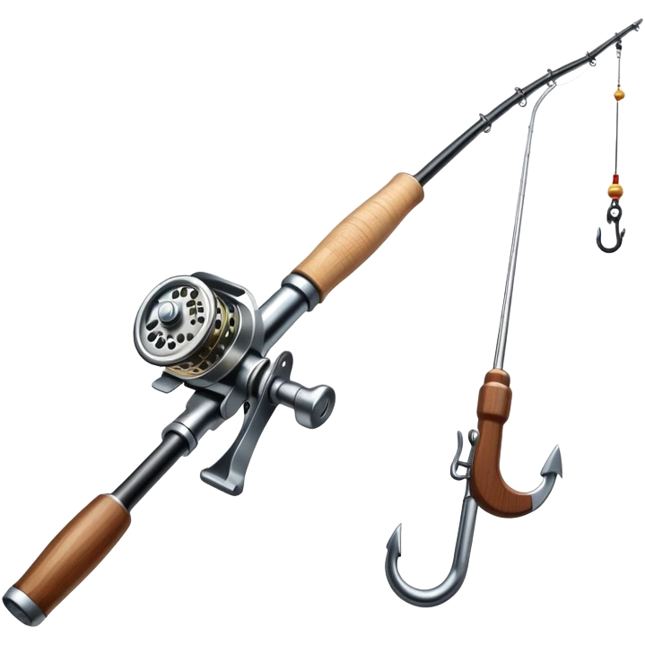 fishing rod with line and hook emoji