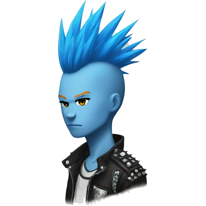 punk, blue mohawk, anime emoji