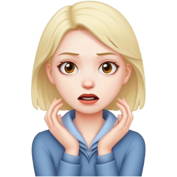 Mad girl with hands around her neck  emoji