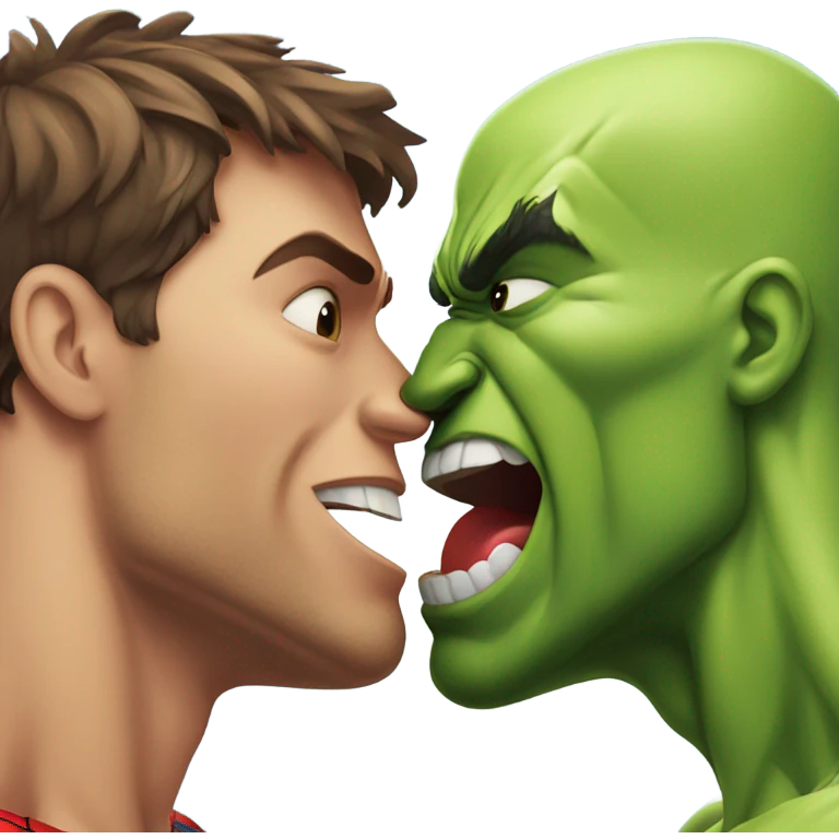 Spiderman kiss hulk emoji
