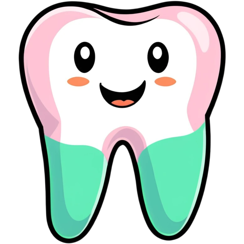 colorful dental health app icons, tooth application in multiple colors emoji