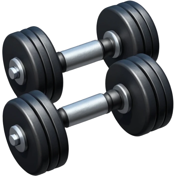 black dumbbell isometric emoji