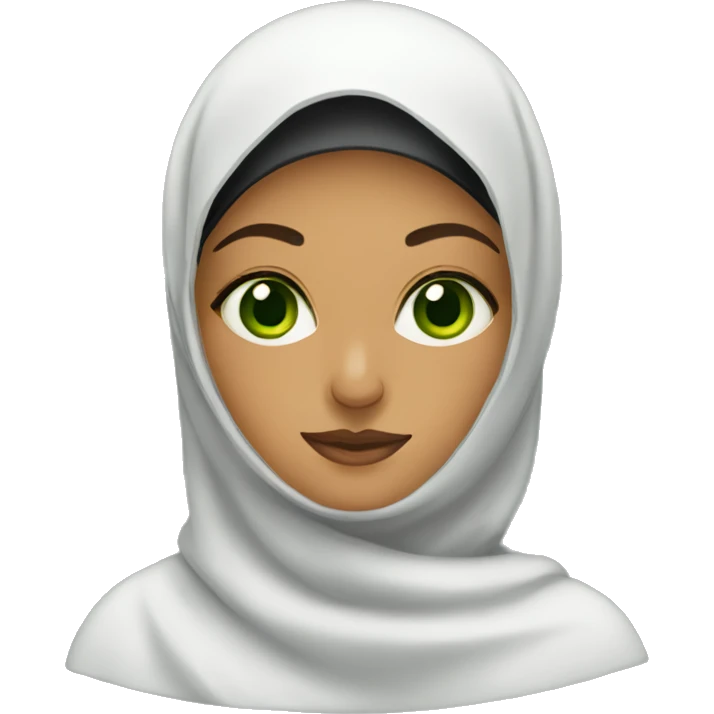 A covered Muslim woman with green eyes emoji